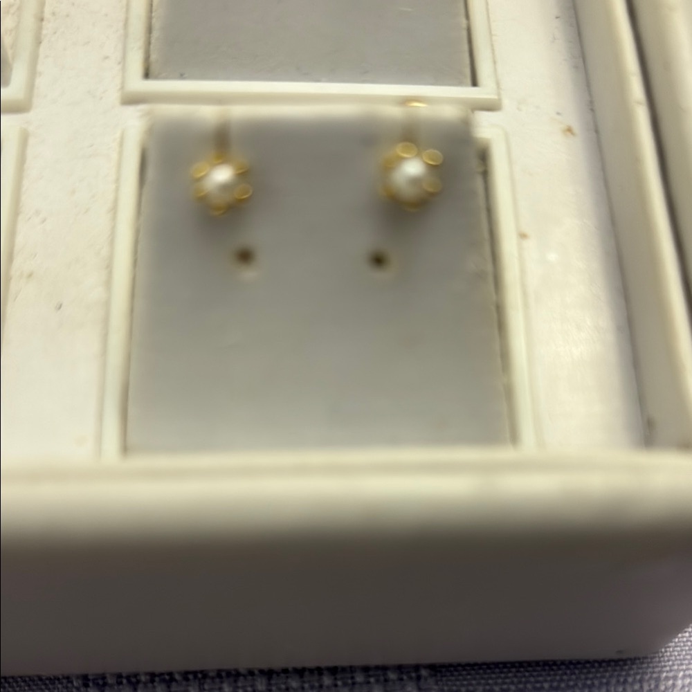 Elegant Gold and White Earrings
